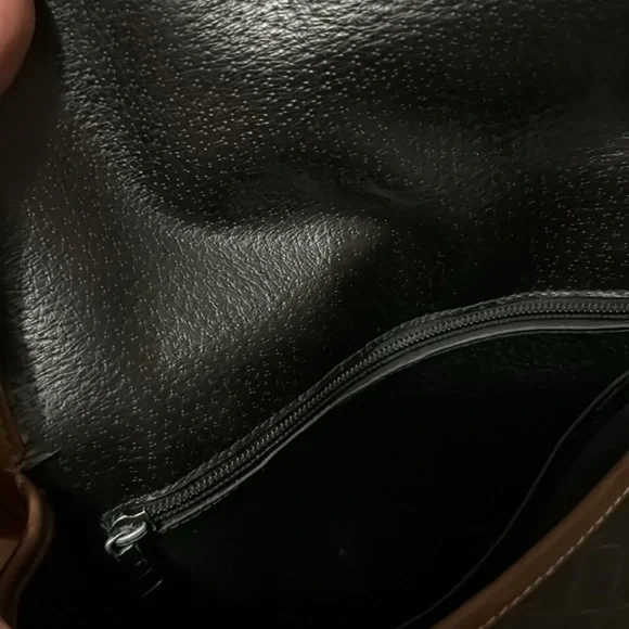 Vintage Longchamp Crossbody Bag-Leather-Brown Tones/Black-Flap Snap Closure - Picture 13 of 17